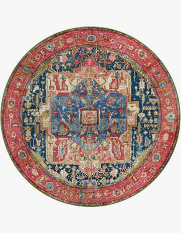 6' x 6' Easy-Clean Traditional Indoor / Outdoor Round Rug