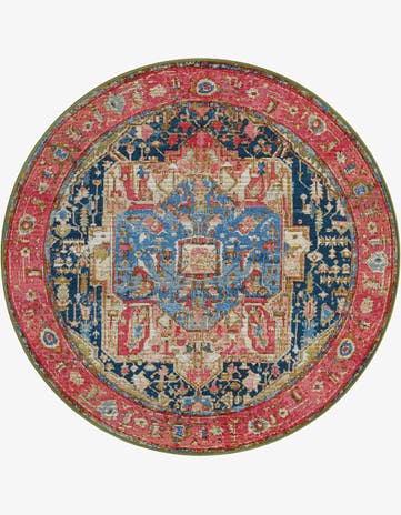 4' x 4' Easy-Clean Traditional Indoor / Outdoor Round Rug