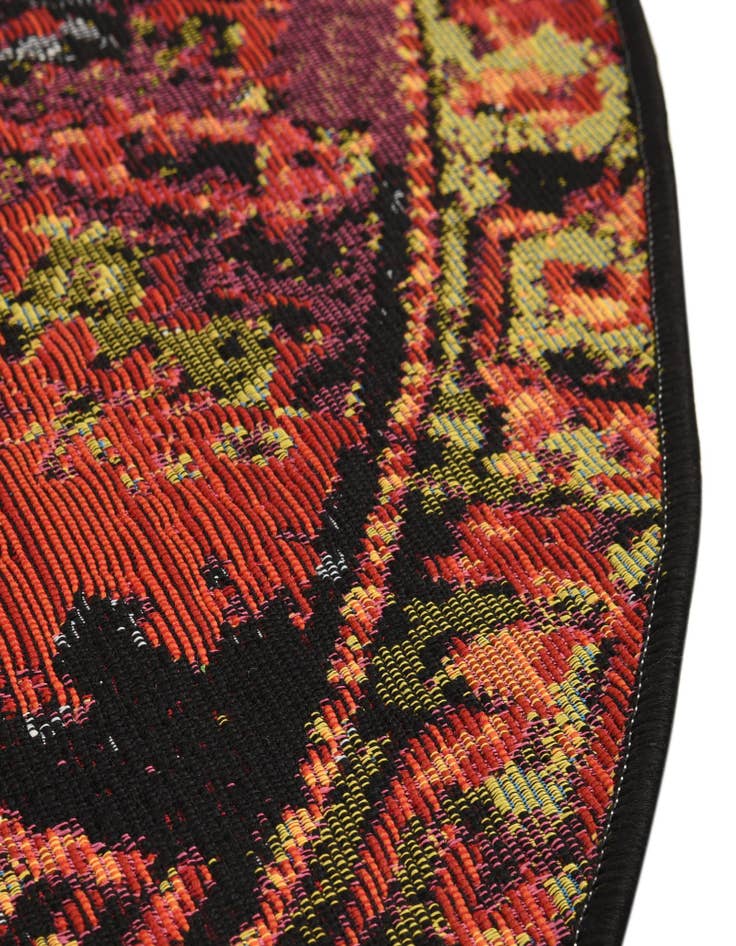 Detail image of 3' x 3' Easy-Clean Tribal Indoor / Outdoor Round Rug