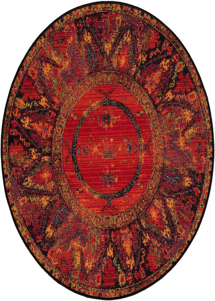 3' x 3' Easy-Clean Tribal Indoor / Outdoor Round Rug