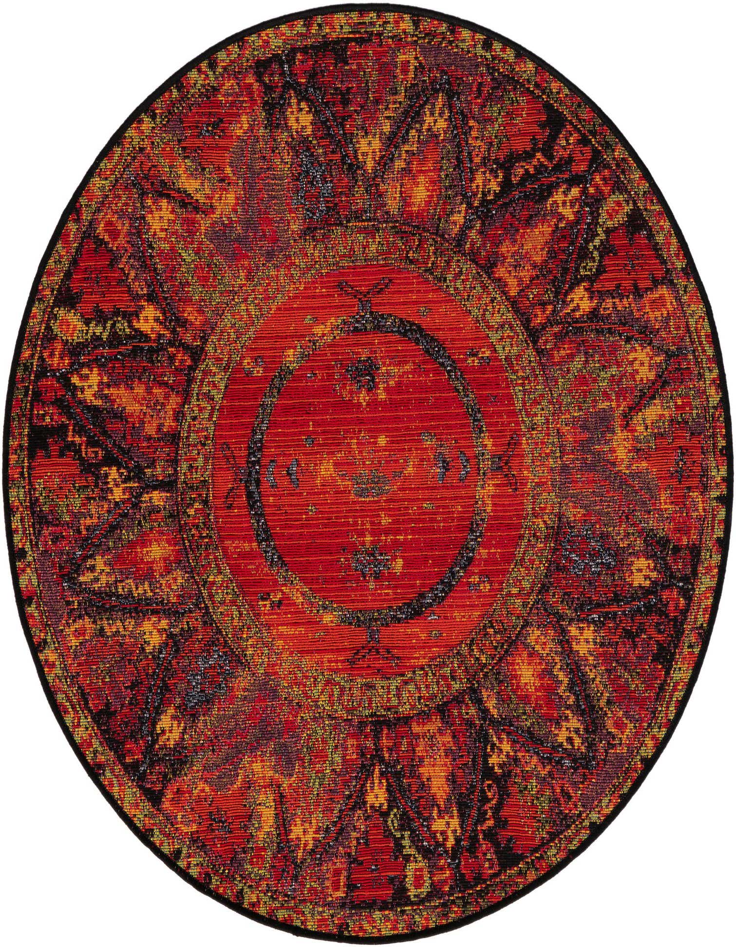 3' x 3' Easy-Clean Tribal Indoor / Outdoor Round Rug