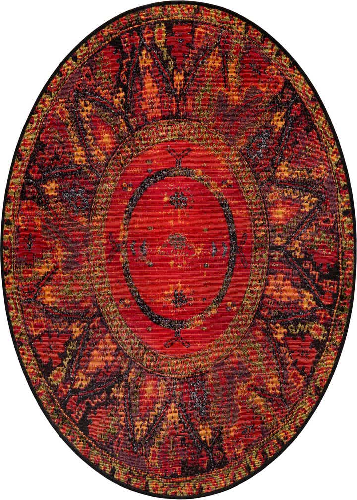 4' x 4' Easy-Clean Tribal Indoor / Outdoor Round Rug