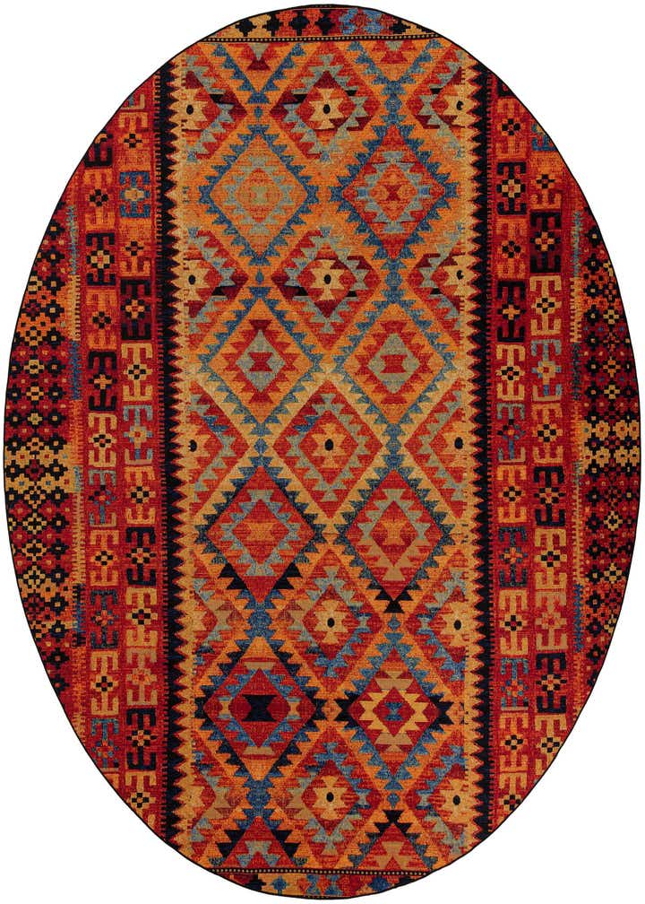 12' x 12' Easy-Clean Tribal Indoor / Outdoor Round Rug