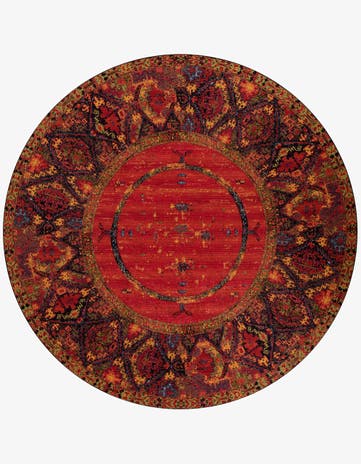 12' x 12' Easy-Clean Tribal Indoor / Outdoor Round Rug