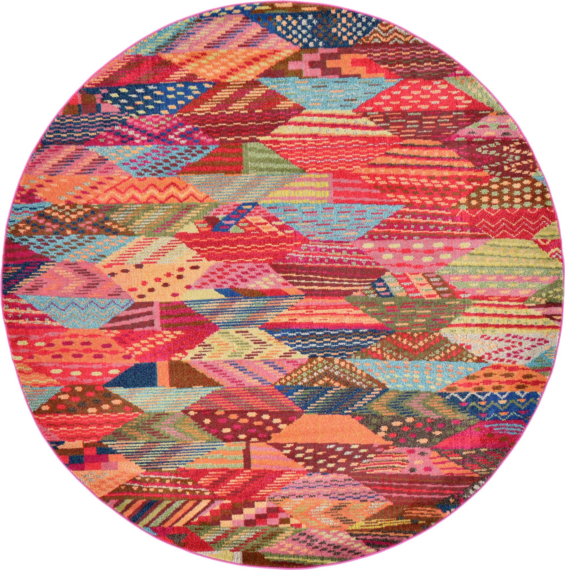 8' x 8' Washable Santa Fe Round Rug