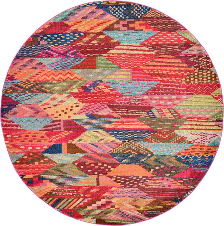 Detail image of 8' x 8' Washable Santa Fe Round Rug