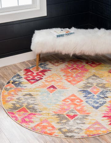 8' x 8' Washable Santa Fe Round Rug