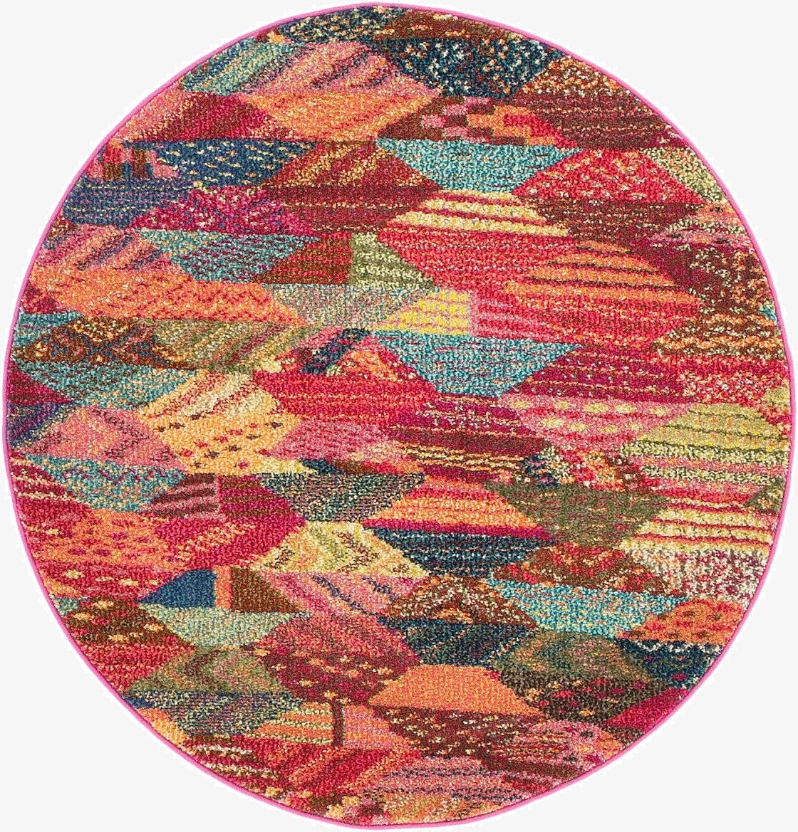 3' 3 x 3' 3  Washable Santa Fe Round Rug