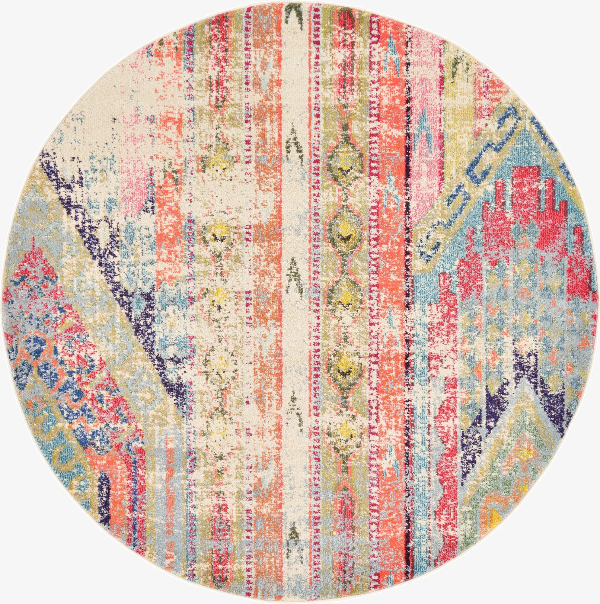 6' x 6'  Washable Santa Fe Round Rug