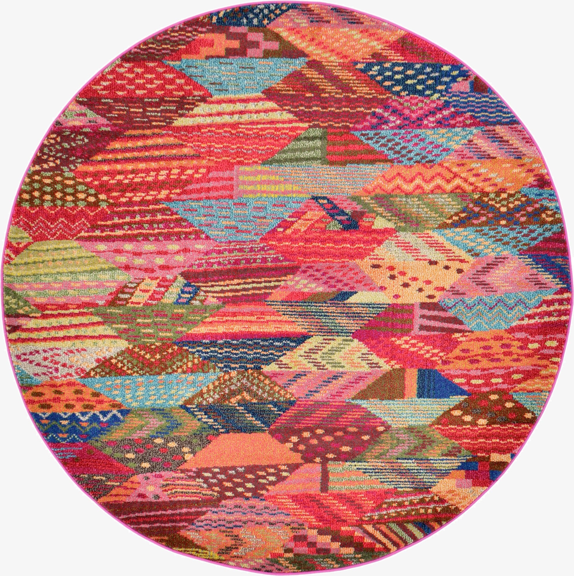 6' x 6'  Washable Santa Fe Round Rug
