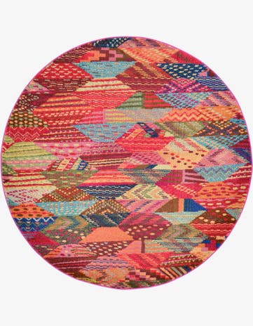 6' x 6' Washable Santa Fe Round Rug