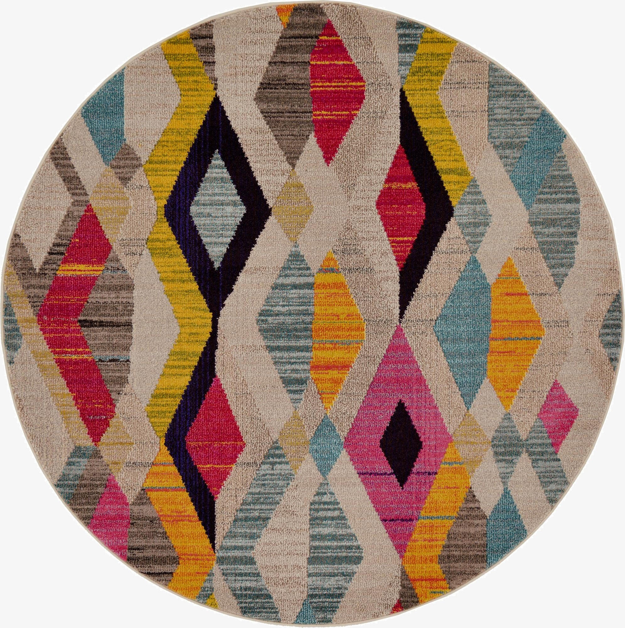 Primary image 6' x 6'  Washable Santa Fe Round Rug