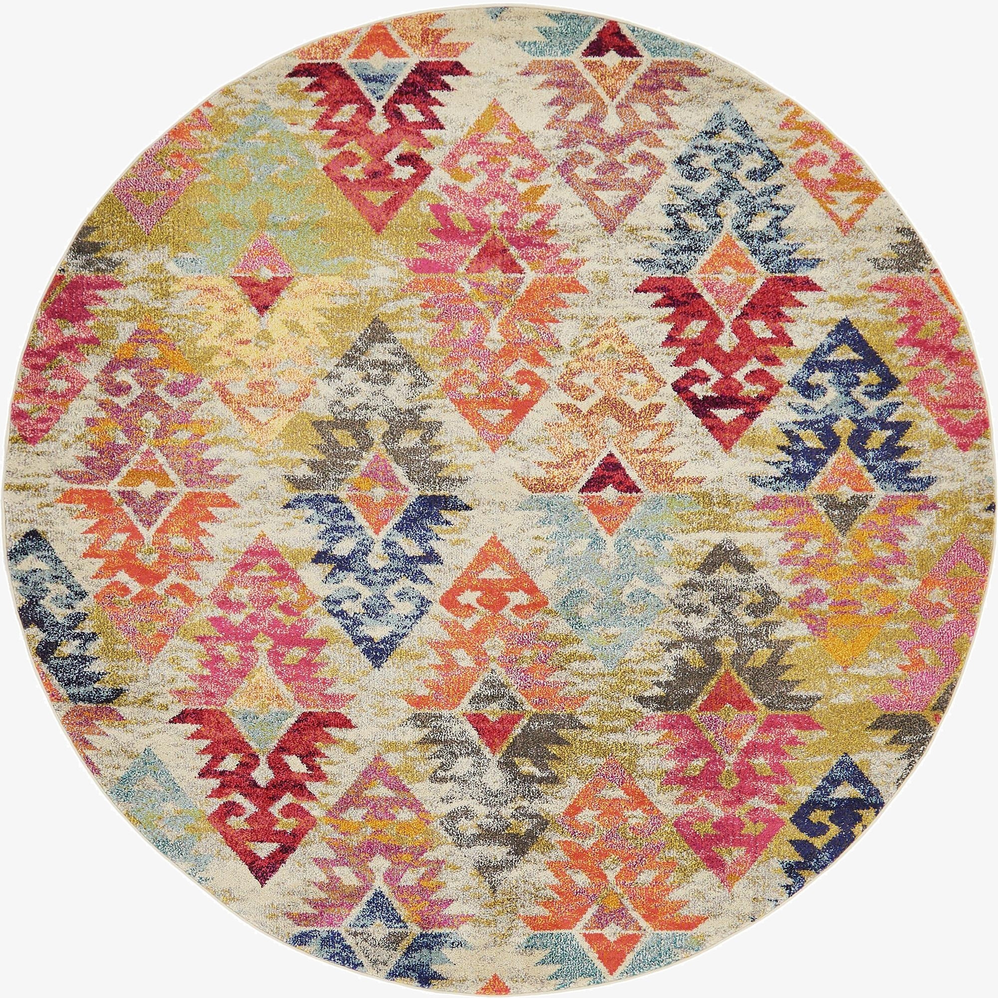 8' x 8'  Washable Santa Fe Round Rug