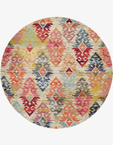 8' x 8' Washable Santa Fe Round Rug