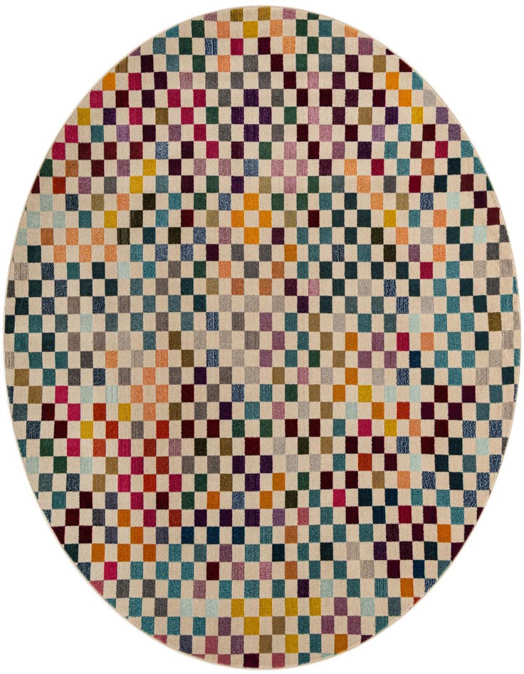 Detail image of 8' x 8' Washable Spectrum Round Rug