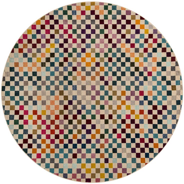 Detail image of 8' x 8' Washable Spectrum Round Rug