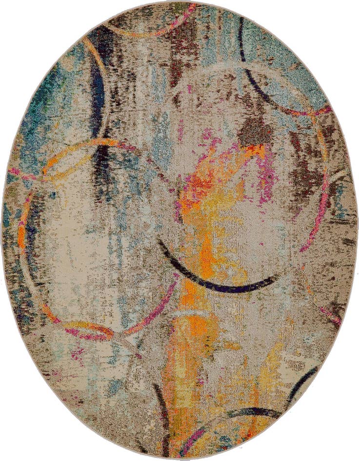 Detail image of 8' x 8' Washable Spectrum Round Rug
