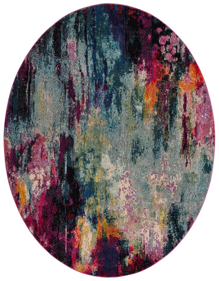 Detail image of 8' x 8' Washable Spectrum Round Rug