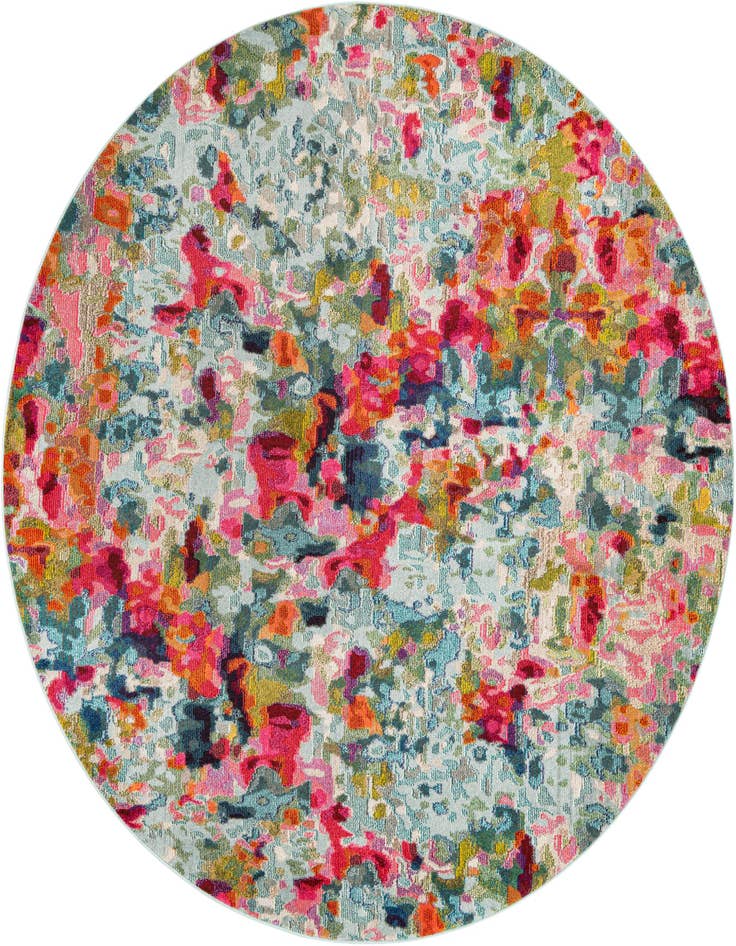 Detail image of 8' x 8' Washable Spectrum Round Rug