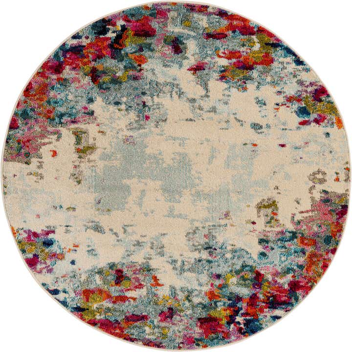 5' x 5' Washable Spectrum Round Rug
