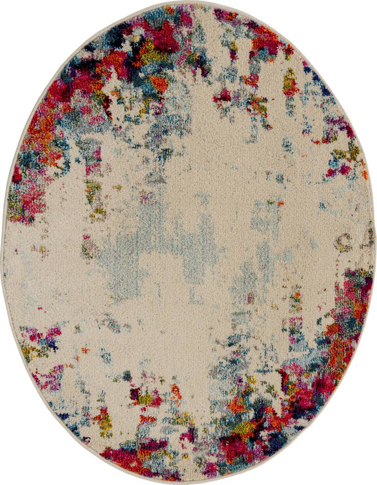 Detail image of 3' 3 x 3' 3 Washable Spectrum Round Rug