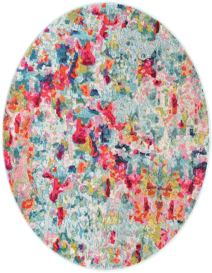 Detail image of 4' x 4' Washable Spectrum Round Rug