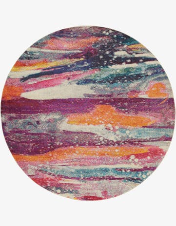 8' x 8' Washable Spectrum Round Rug