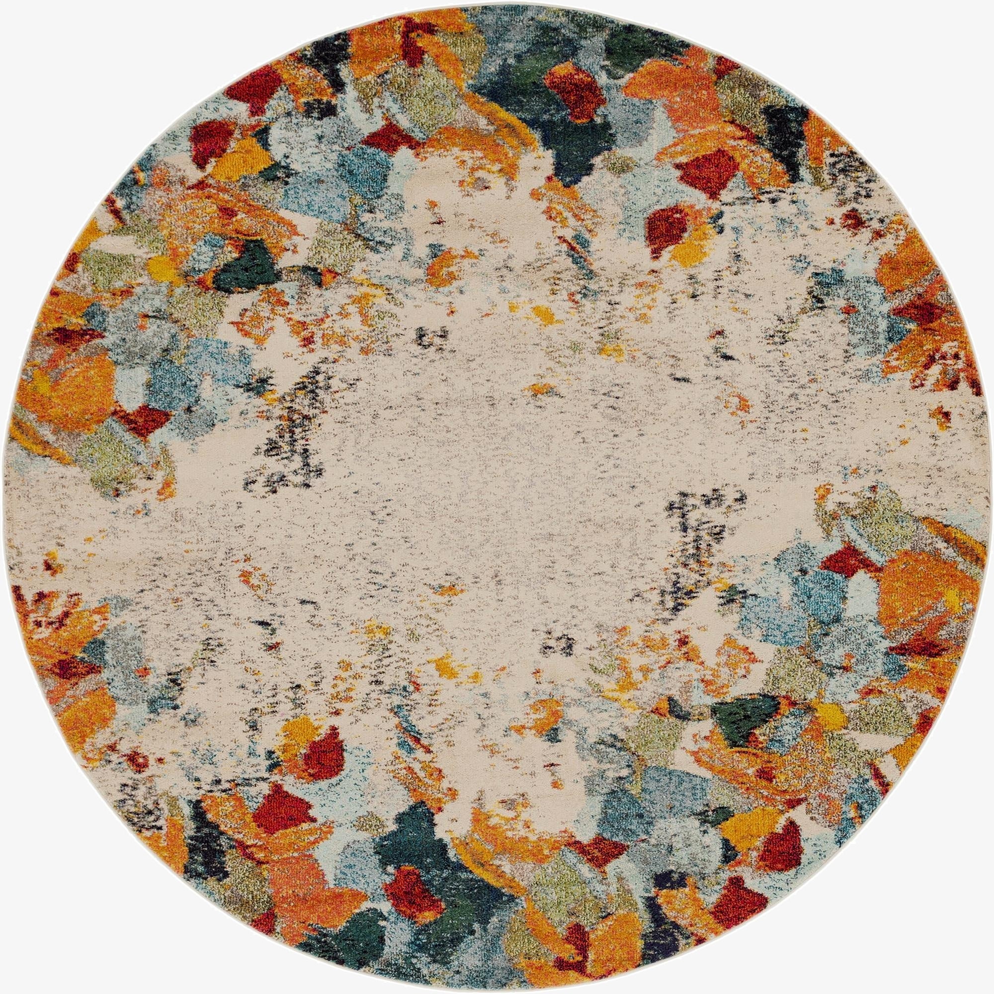 8' x 8'  Washable Spectrum Round Rug