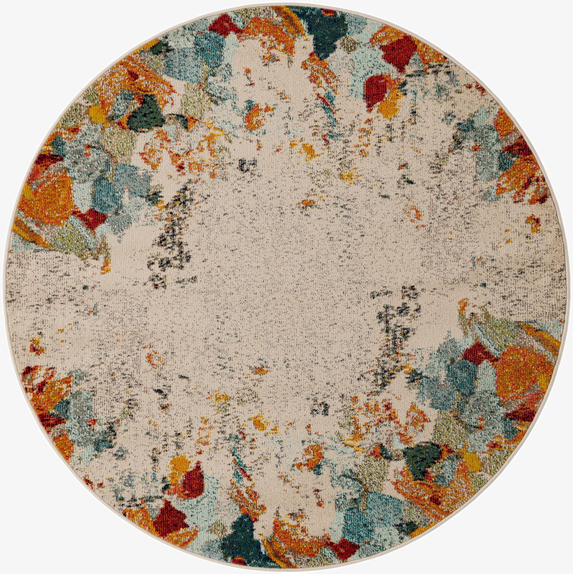 Primary image 6' x 6'  Washable Spectrum Round Rug