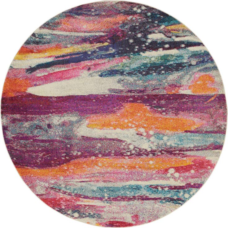 Detail image of 8' x 8' Washable Theia Round Rug