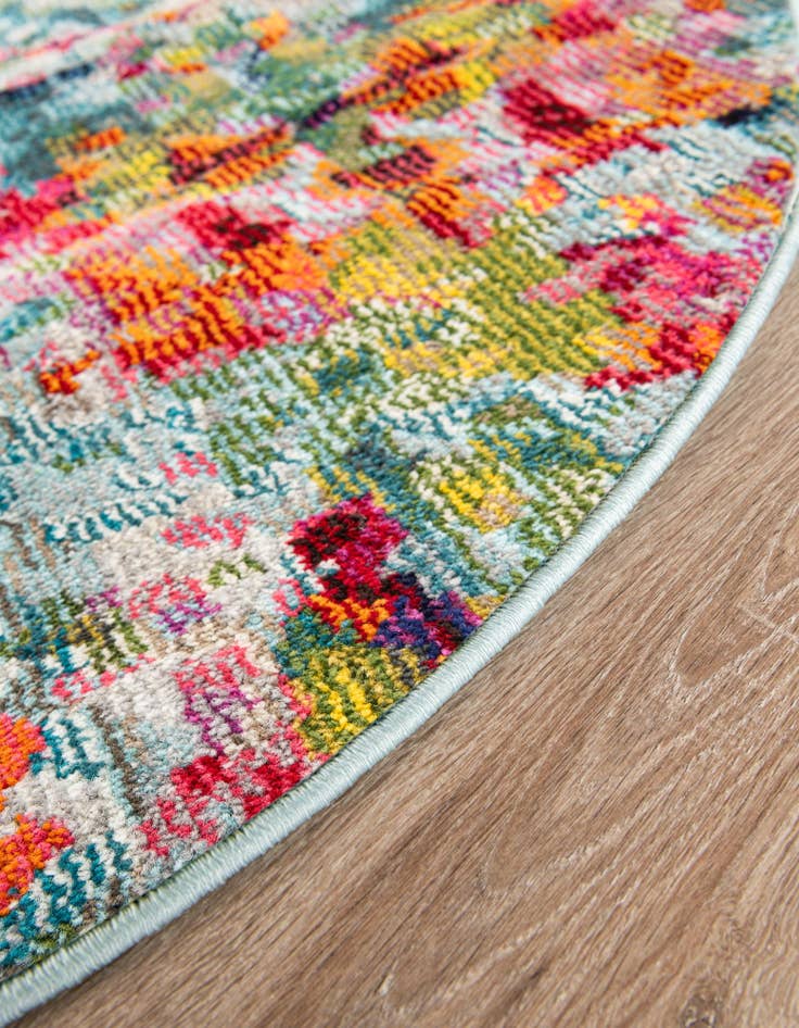 Detail image of 5' 3 x 5' 3 Washable Theia Round Rug