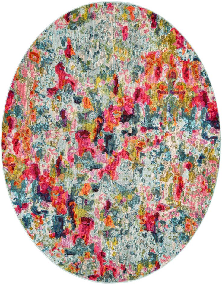 Detail image of 6' x 6' Washable Theia Round Rug