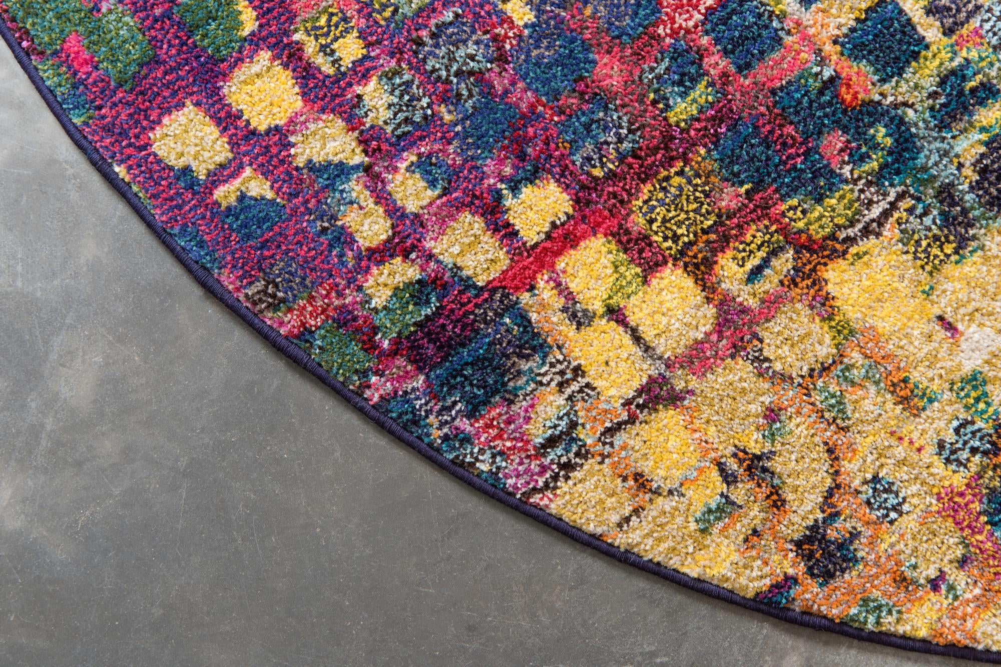 6' x 6' Washable Theia Round Rug