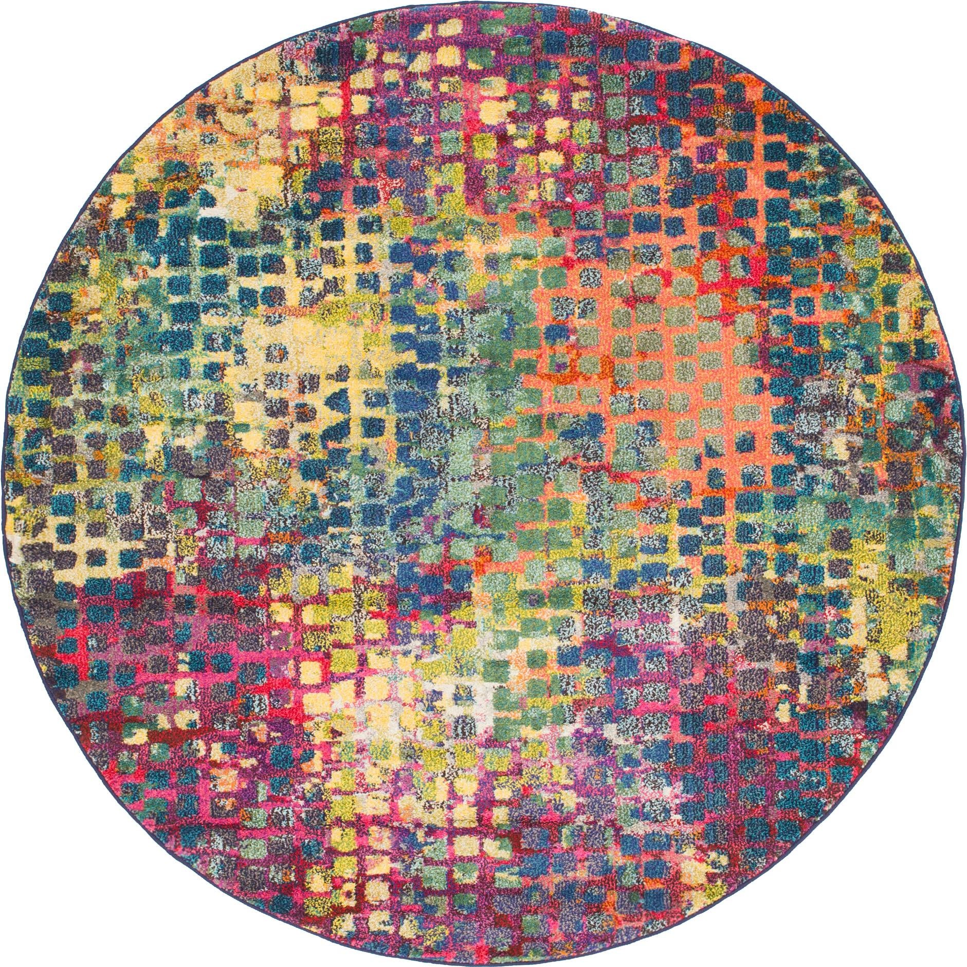 6' x 6' Washable Theia Round Rug