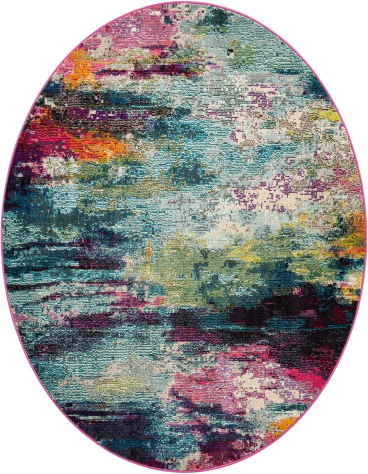 Detail image of 6' 1 x 6' 1 Washable Theia Round Rug