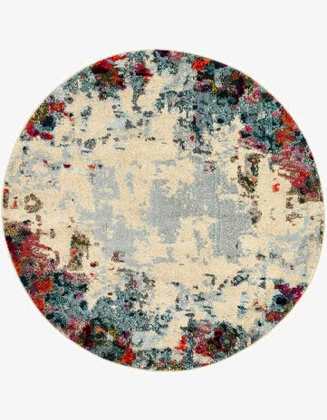 4' x 4' Washable Theia Round Rug