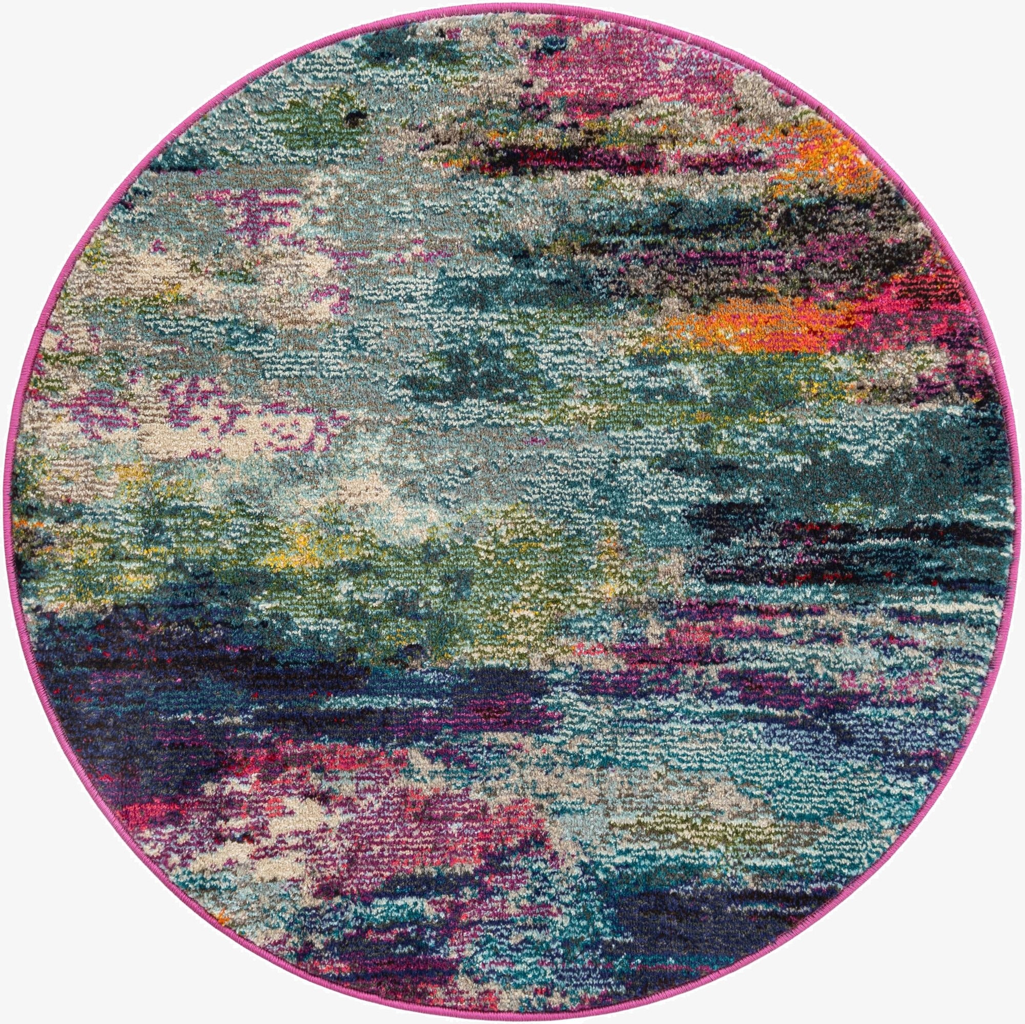 3' 3 x 3' 3 Washable Theia Round Rug