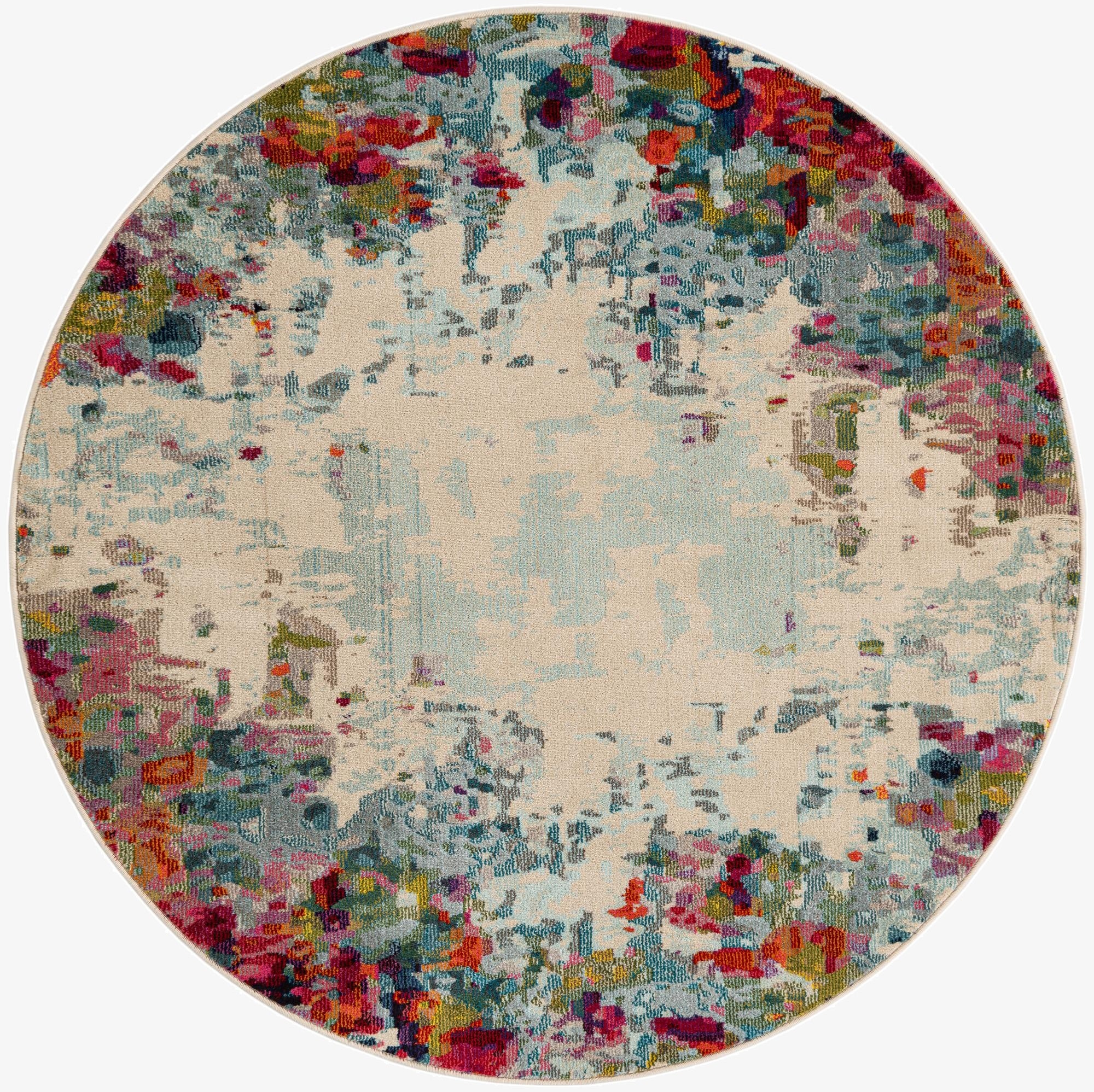 6' x 6' Washable Theia Round Rug