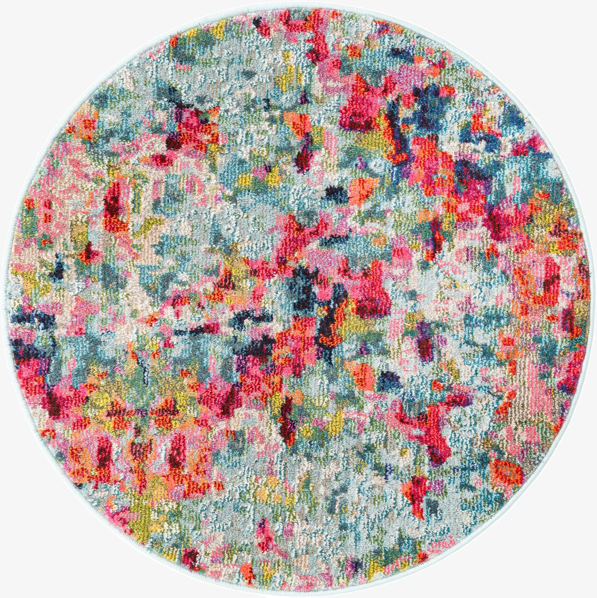 3' 3 x 3' 3 Washable Theia Round Rug