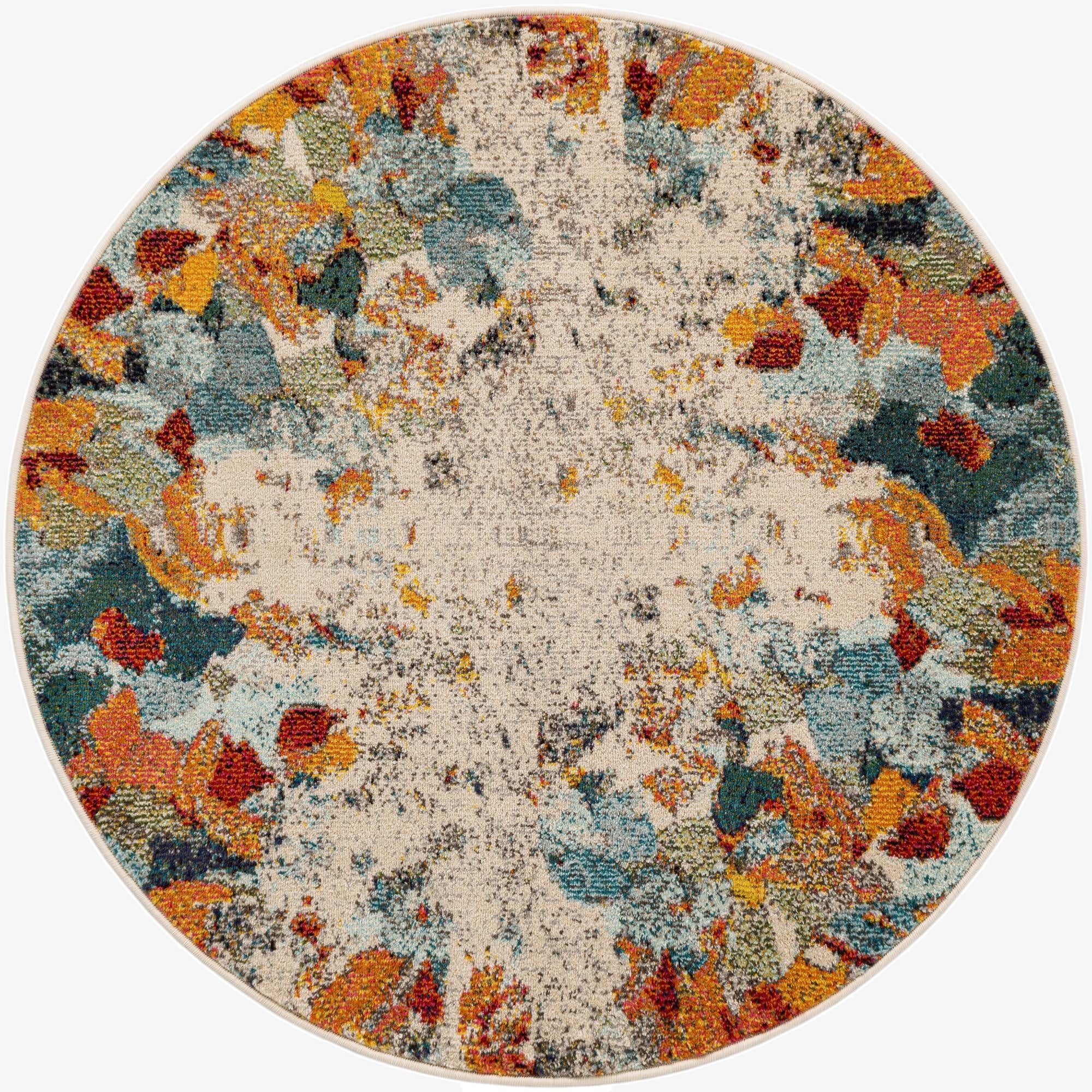 4' x 4' Washable Theia Round Rug