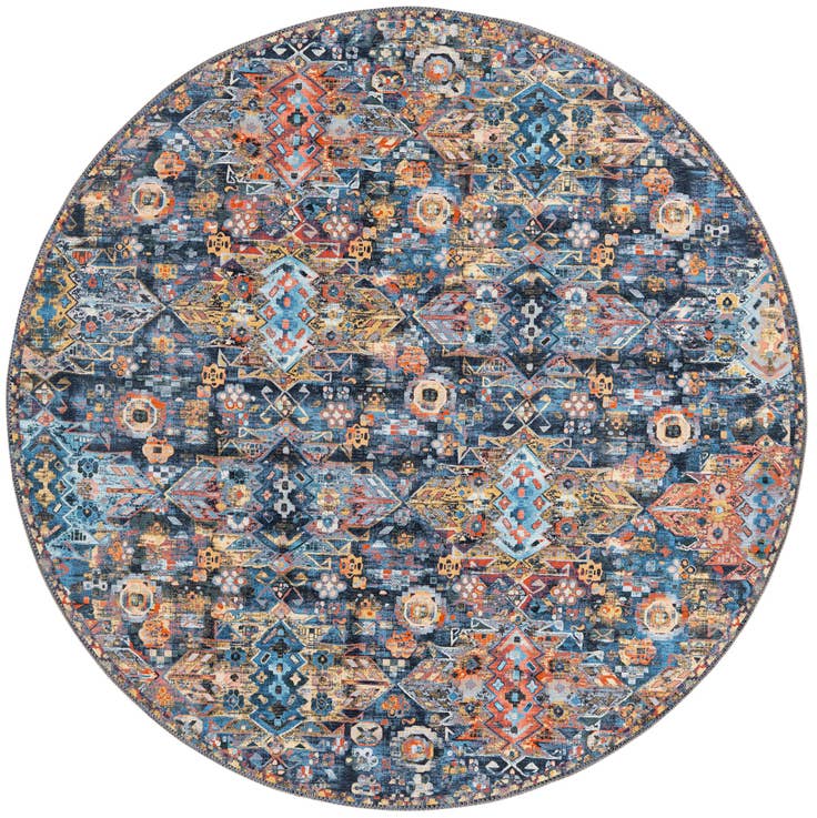 Detail image of 5' x 5' Washable Timeless Round Rug