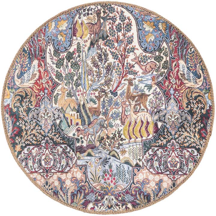 2' x 2' Washable Timeless Round Rug