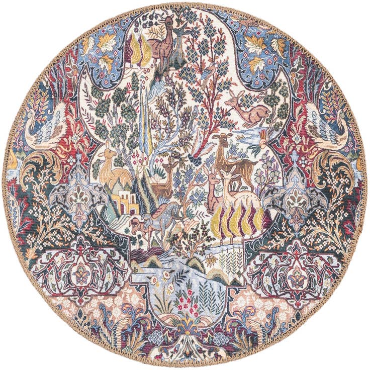 Detail image of 2' x 2' Washable Timeless Round Rug