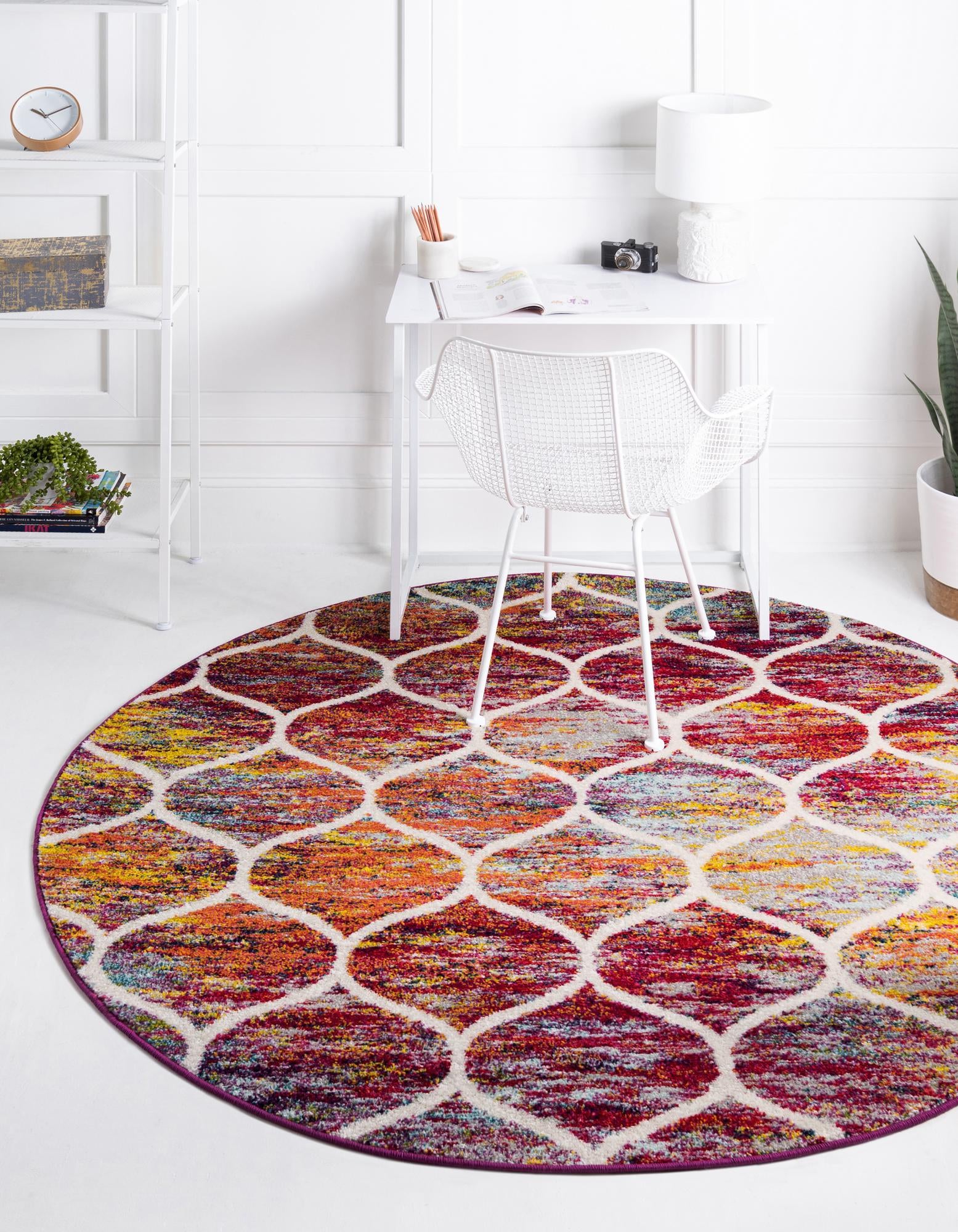 6' x 6' Trellis Frieze Round Rug