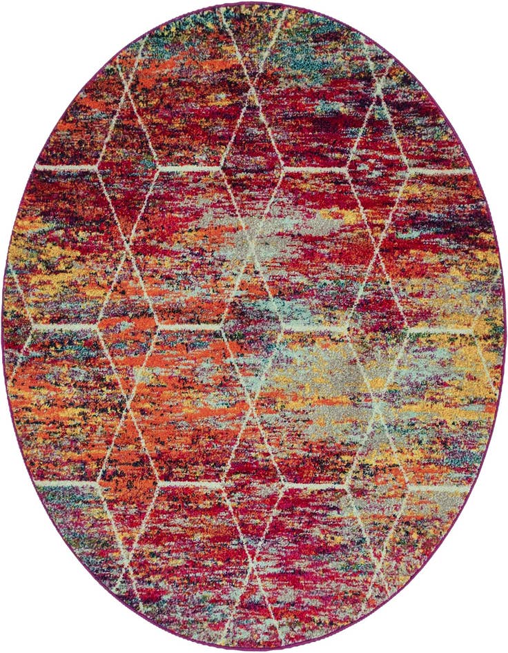 Detail image of 5' 3 x 5' 3 Trellis Frieze Round Rug