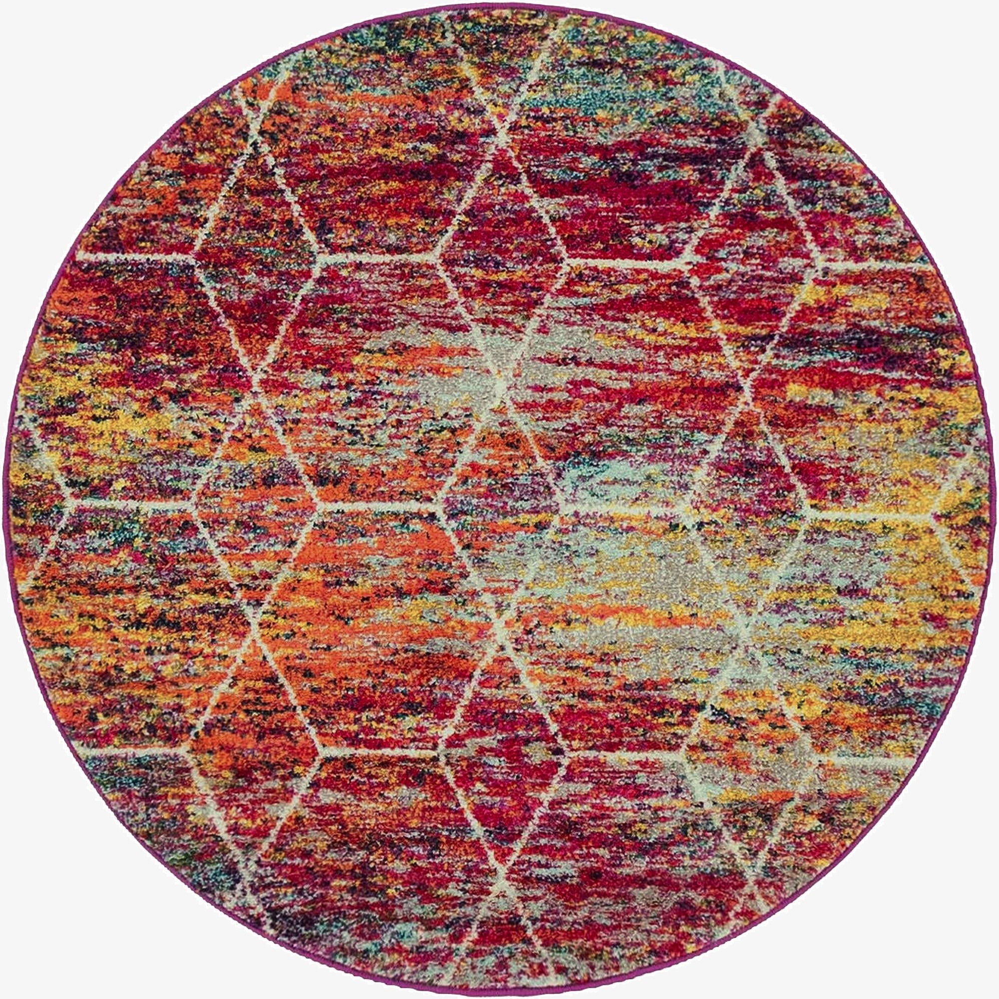 Primary image 4' x 4' Trellis Frieze Round Rug