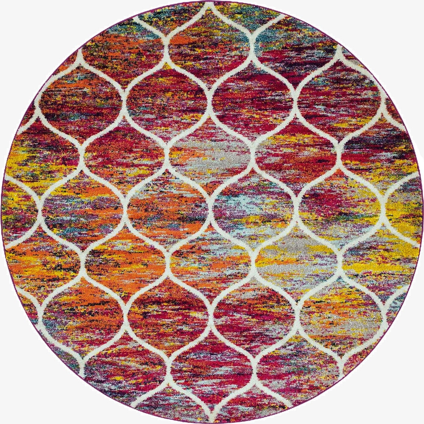 3' x 3' Trellis Frieze Round Rug