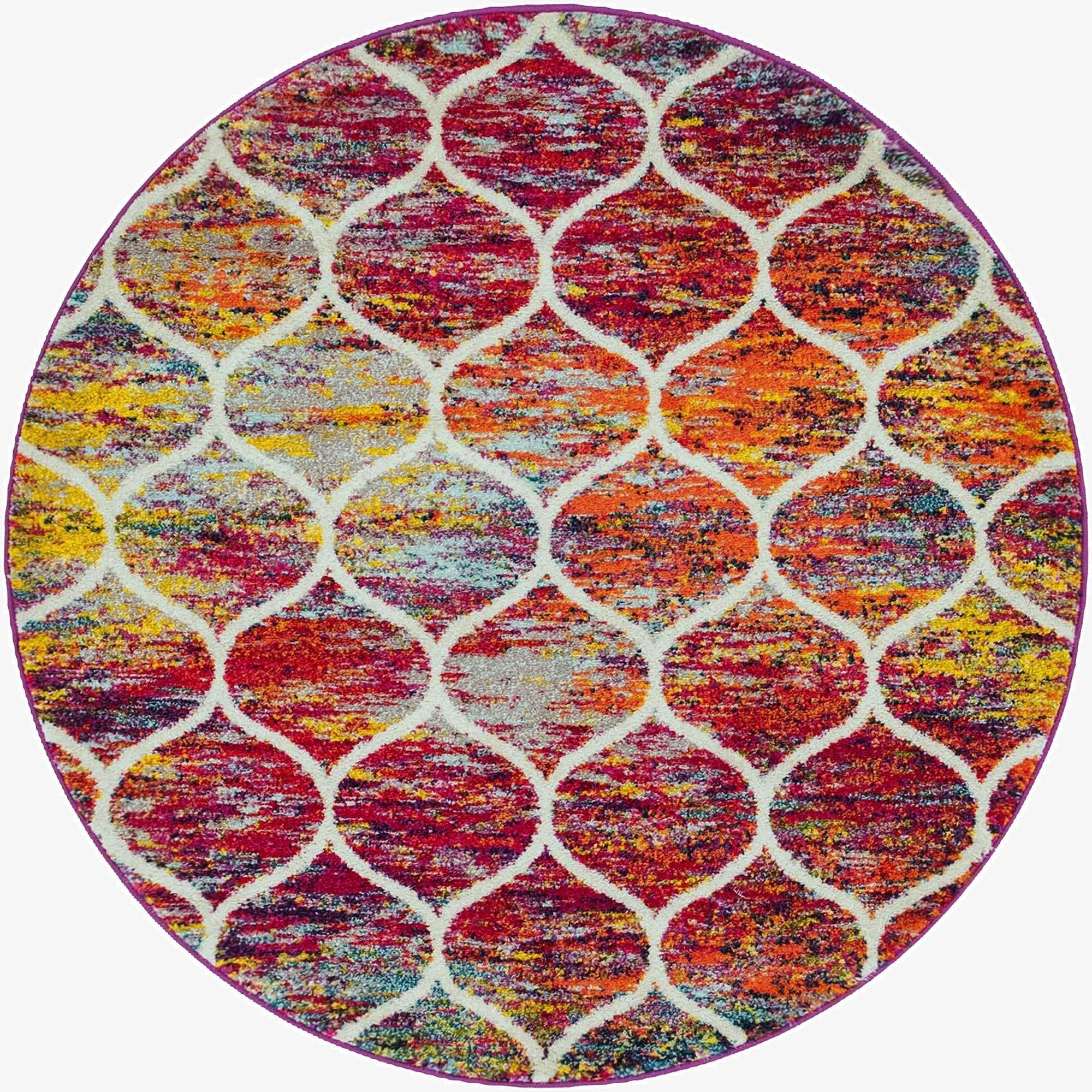 Primary image 5' 3 x 5' 3 Trellis Frieze Round Rug
