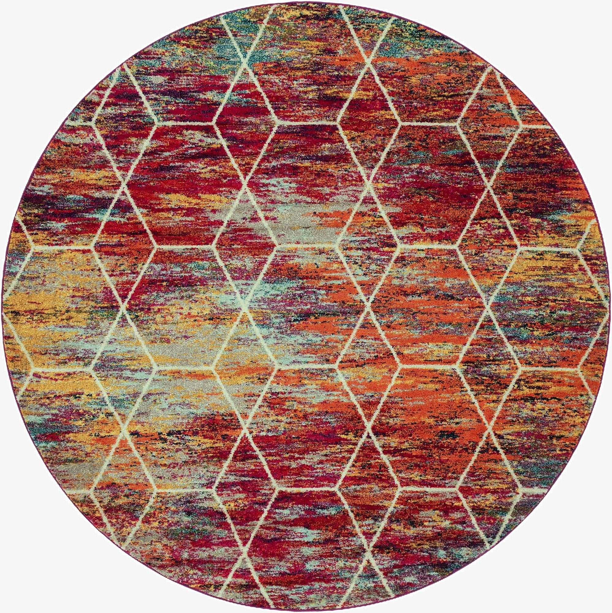 Primary image 7' 10 x 7' 10 Trellis Frieze Round Rug