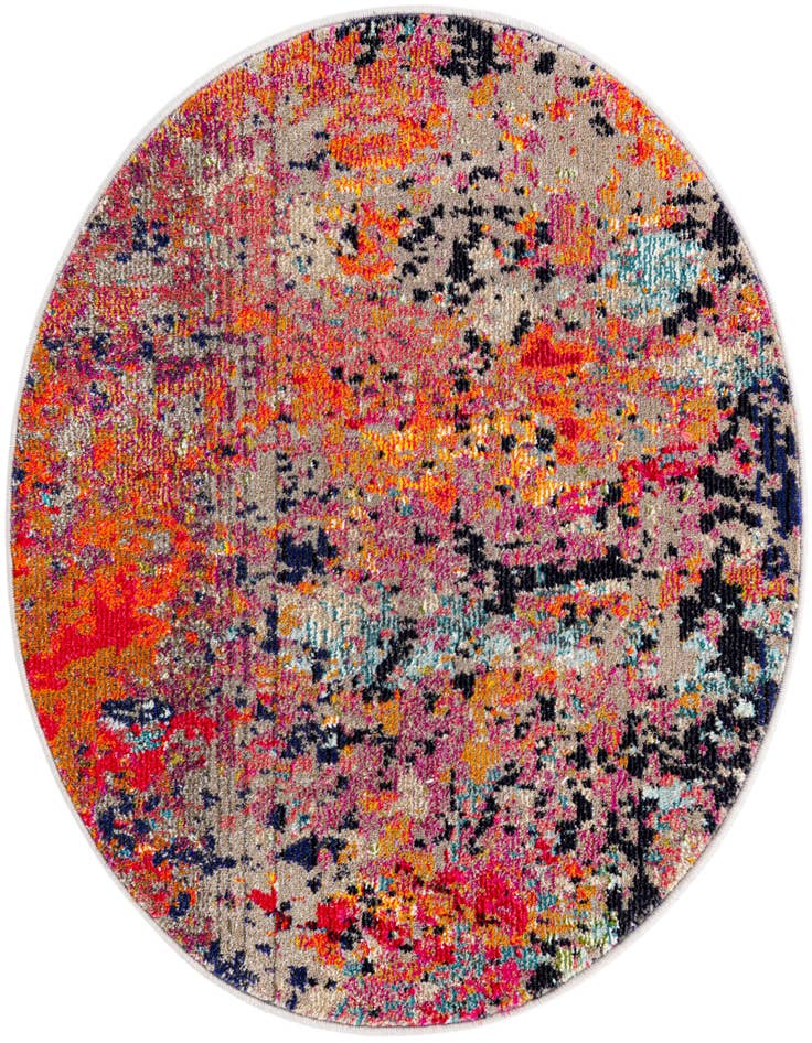 Detail image of 3' 3 x 3' 3 Washable Vivid Round Rug